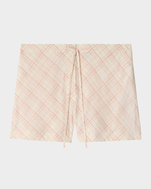 Check Pajama Shorts